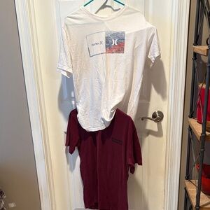 Hurley White and Red Graphic Tee